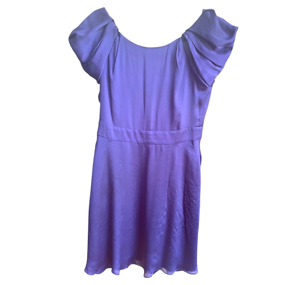 BCBGeneration Puff Sleeve Backless Fit and Flare‎ Dress Short Sleeve
 Blue 8